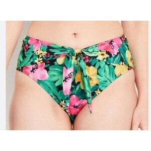NWT Women's Old Navy High Waisted Bikini Swim Bottoms Size L  Tropical